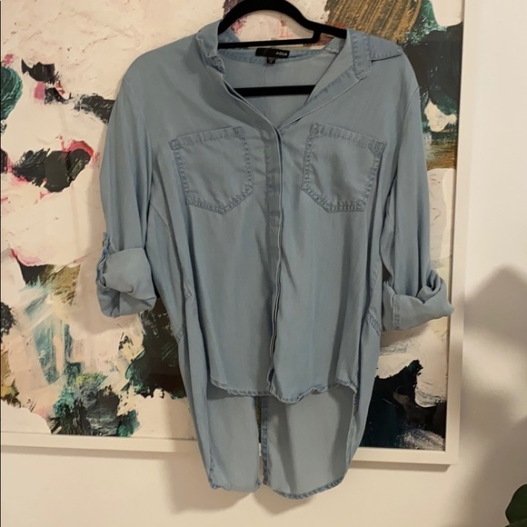 Aqua Chambray button up - Picture 1 of 5